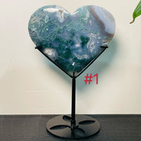 Natural Moss Agate Heart