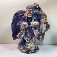 Natural Blue Flower Agate Grim Reaper