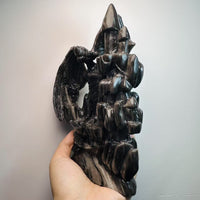 Silver Obsidian Dragon