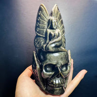 Gold Obsidian Faery With Skull