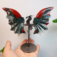 Nature Crystal dragon Wing With Stand