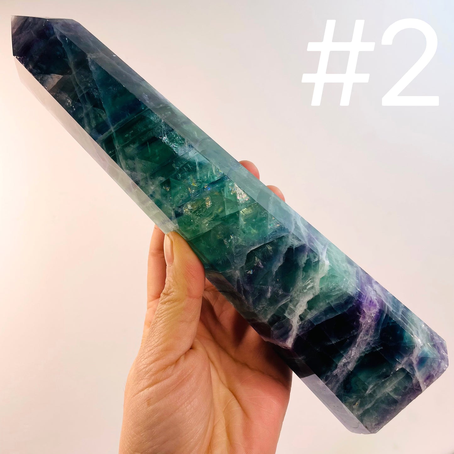 Natural Rainbow Fluorite Tower