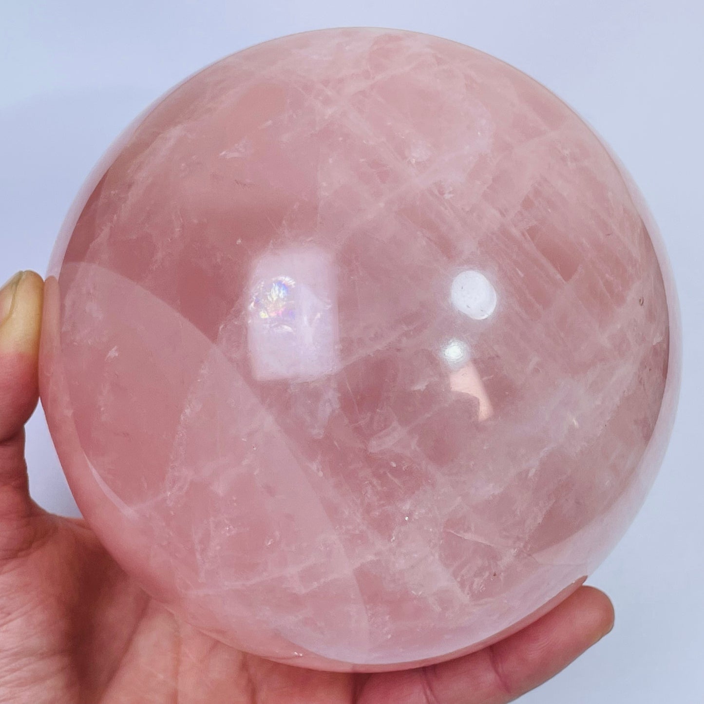 Natural Rose Quartz & Pink Quartz Crystal Sphere