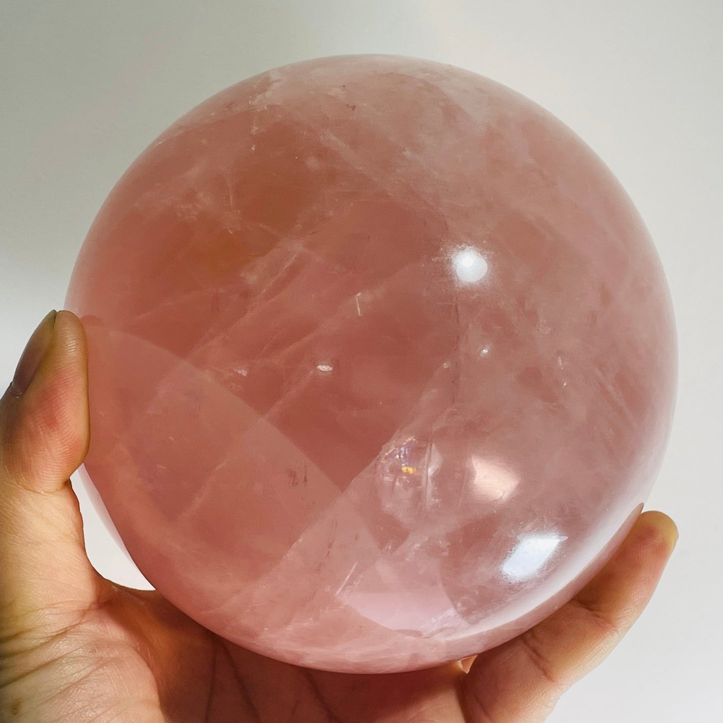 Natural Rose Quartz & Pink Quartz Crystal Sphere