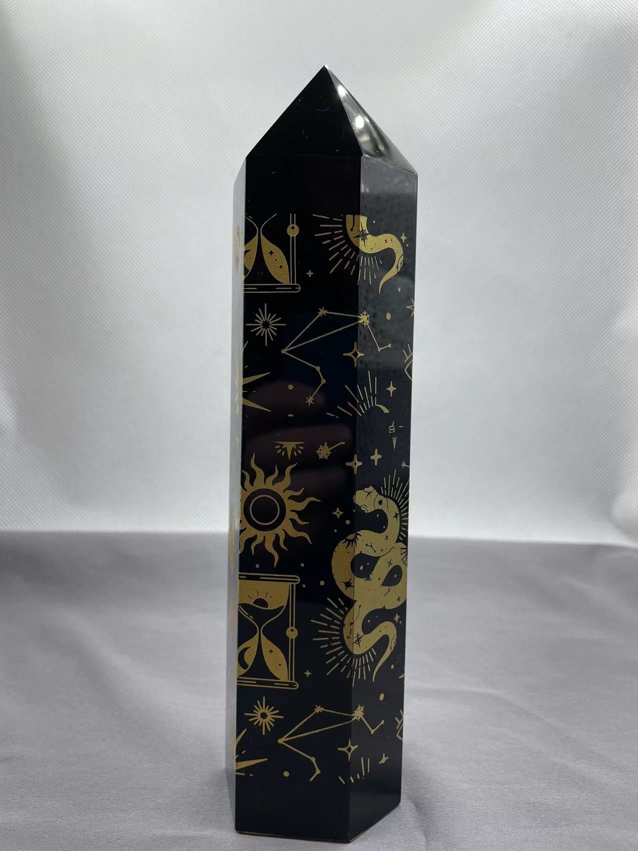 Black obsidian Gold Carving HB7215