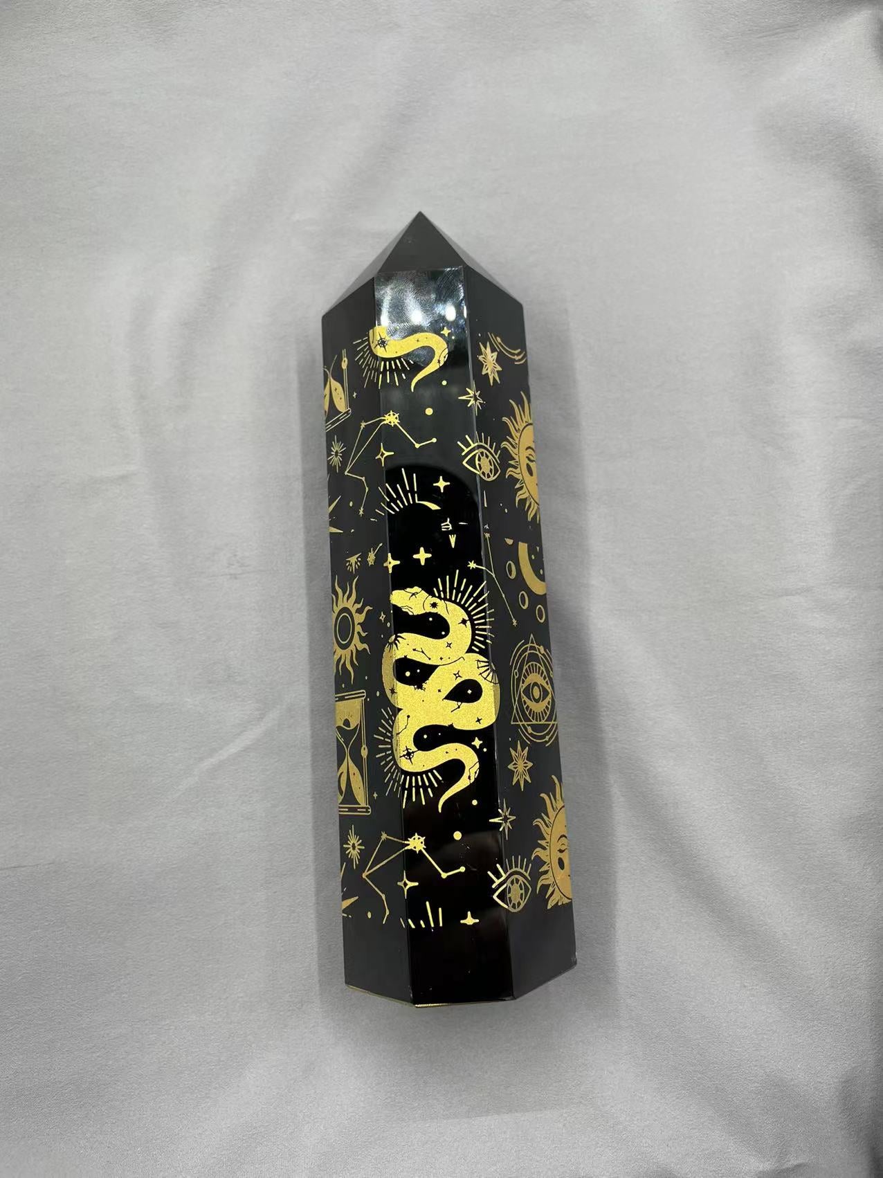 Black obsidian Gold Carving HB7215